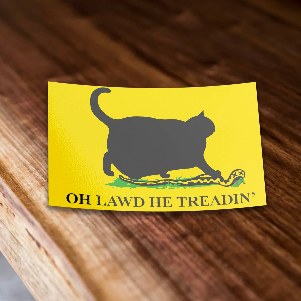 Oh Lawd He Treadin' Funny USA Cat Meme Vinyl Sticker
