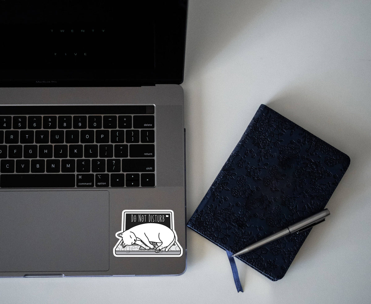 Do Not Disturb Cute Laptop Cat, Funny Waterproof Vinyl Sticker