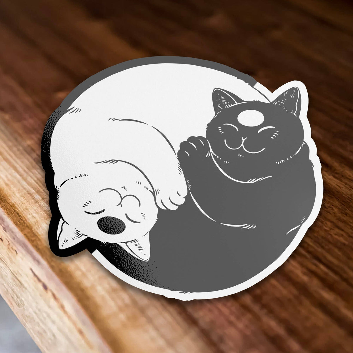 Yin And Yang Sign Cute Cats Stickers