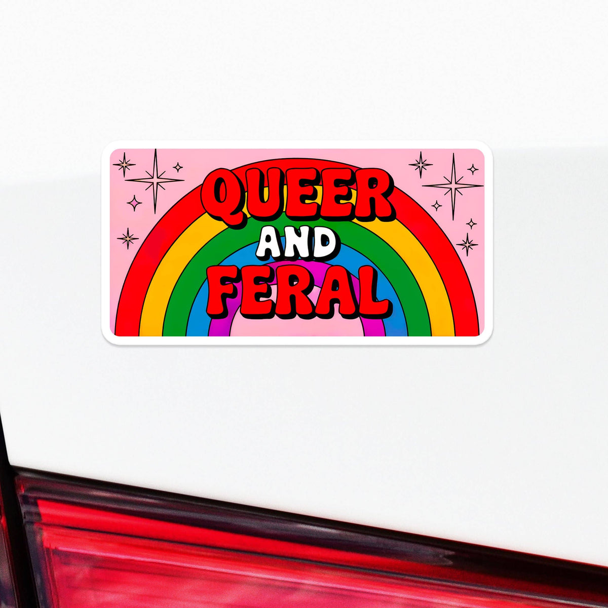 Queer And Feral LGBQTIA+ Vinyl Bumper Sticker
