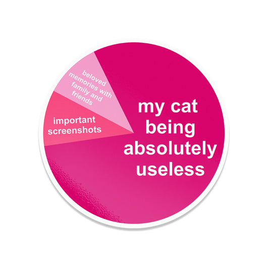 My Cat Being Useless Funny Cat Vinyl Sticker