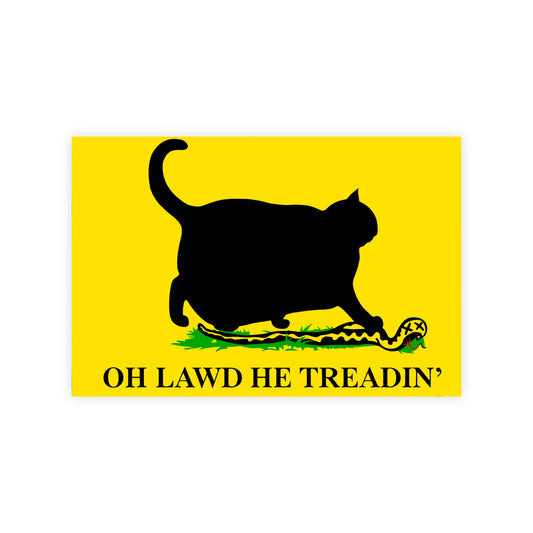 Oh Lawd He Treadin' Funny USA Cat Meme Vinyl Sticker