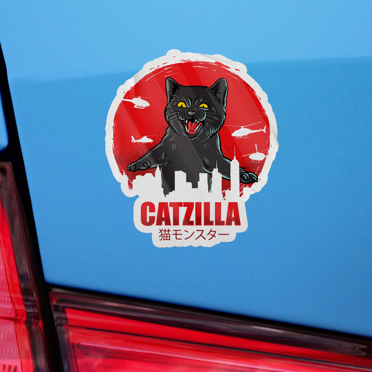 Catzilla, Godzilla Parody, Funny Cat Sticker, Meme Sticker, Funny Sticker, Weird Sticker, Parody Sticker, Catzilla Godzilla, Cat Mom