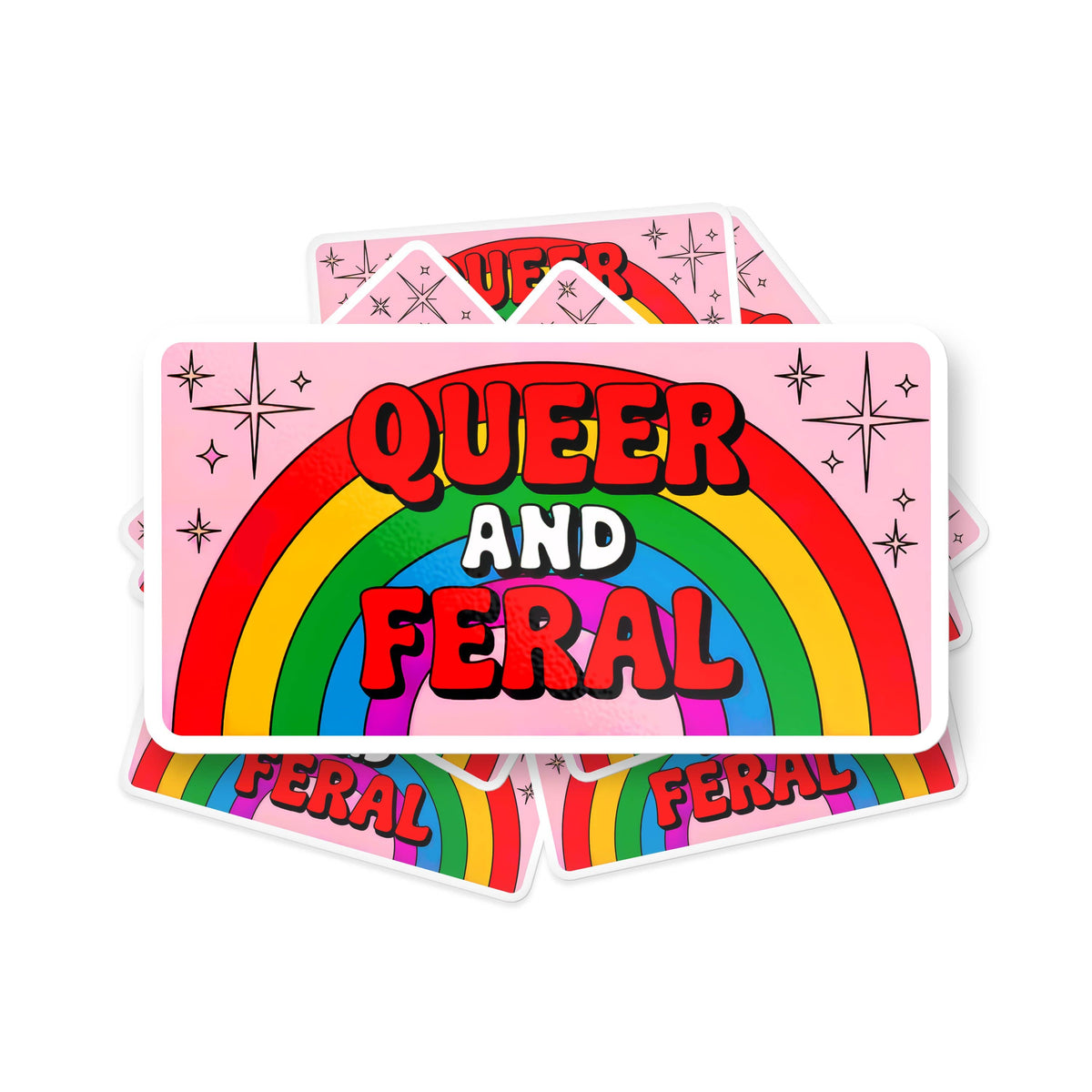 Queer And Feral LGBQTIA+ Vinyl Bumper Sticker
