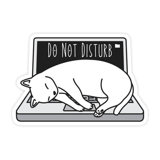 Do Not Disturb Cute Laptop Cat, Funny Waterproof Vinyl Sticker