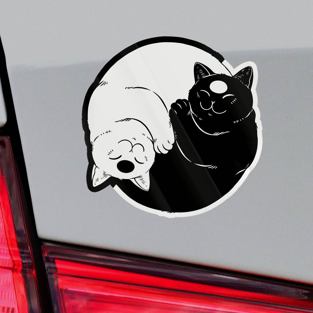 Yin And Yang Sign Cute Cats Stickers